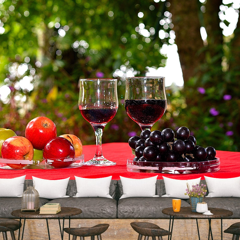 Commercial Use Red Wine Mural Wallpaper Stain Resistant Wall Decor for Bar