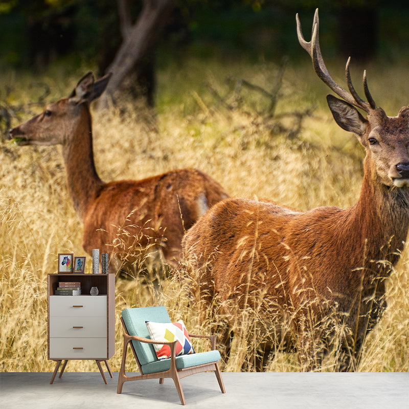 Deer Customized Modern Animal Mural Wallpaper Waterproofing, Personalized Size