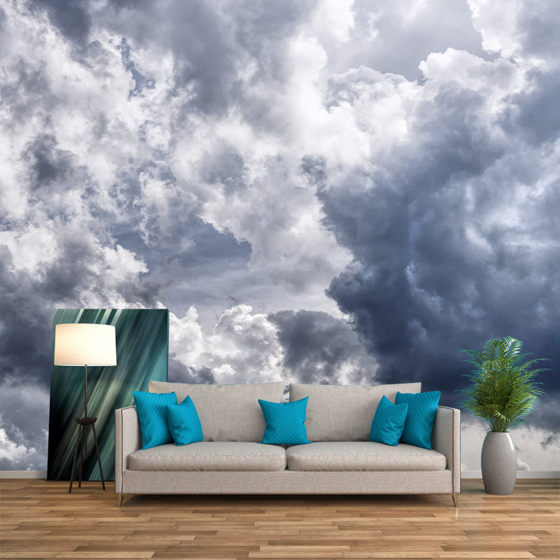 Cloudy Sky Mural Wallpaper Flower Wall Decor for Bedroom Living Room Bedroom
