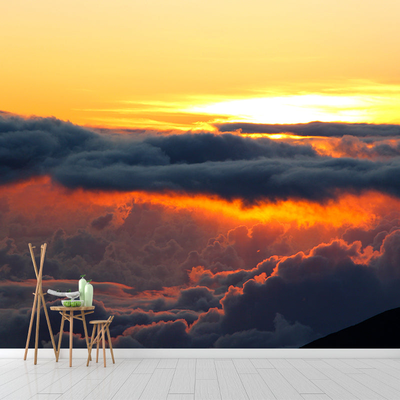 Cloudy Sky Mural Wallpaper Flower Wall Decor for Bedroom Living Room Bedroom