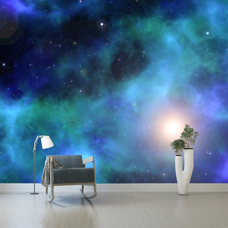 Modern Universe Waterproofing Wall Covering for Living Room, Custom Size Available