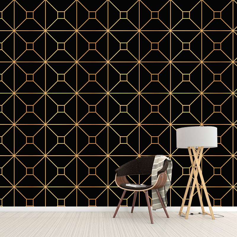 Geometry Mural Decal Modern Decorative for Study Room, Stain Resistant