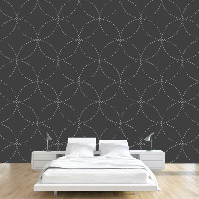 Geometry Mural Decal Modern Decorative for Study Room, Stain Resistant
