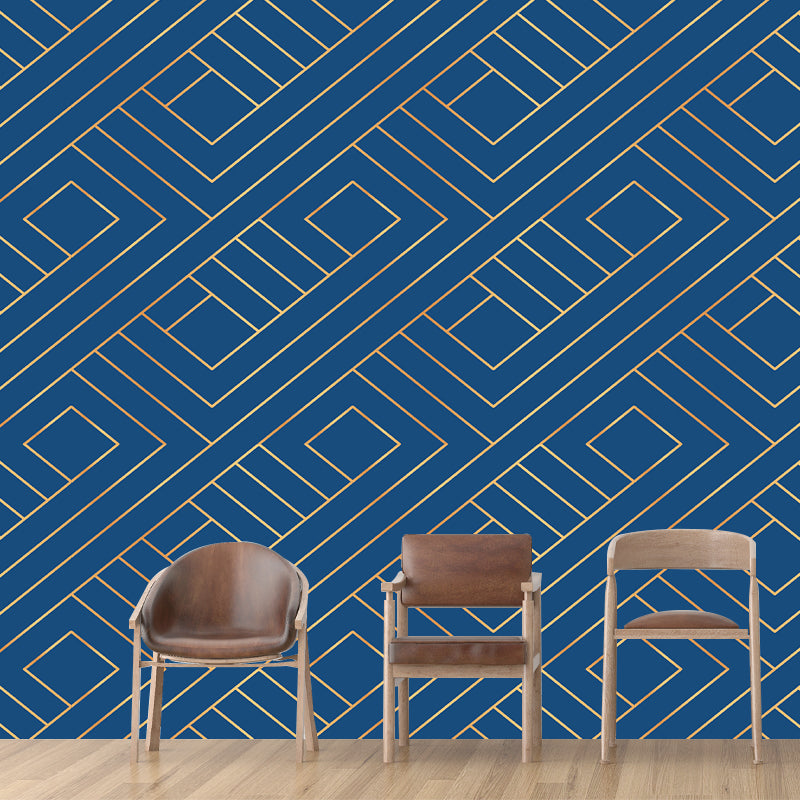 Geometry Mural Decal Modern Decorative for Study Room, Stain Resistant