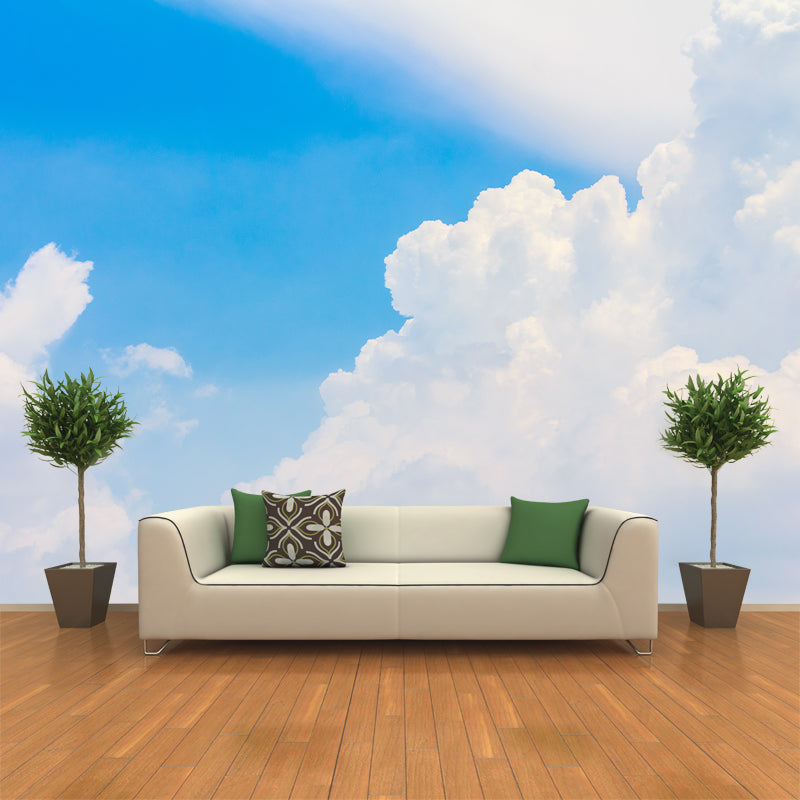 Bule Sky Landscape Removable Wall Mural for Gust Room, Moisture Resistant
