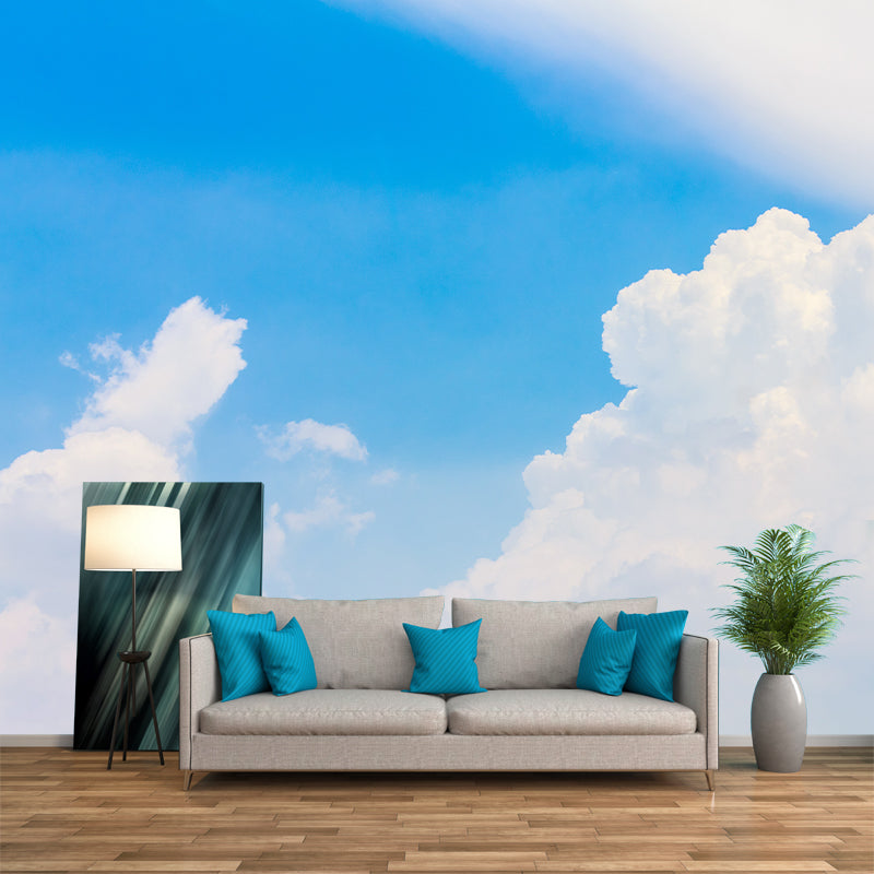 Bule Sky Landscape Removable Wall Mural for Gust Room, Moisture Resistant