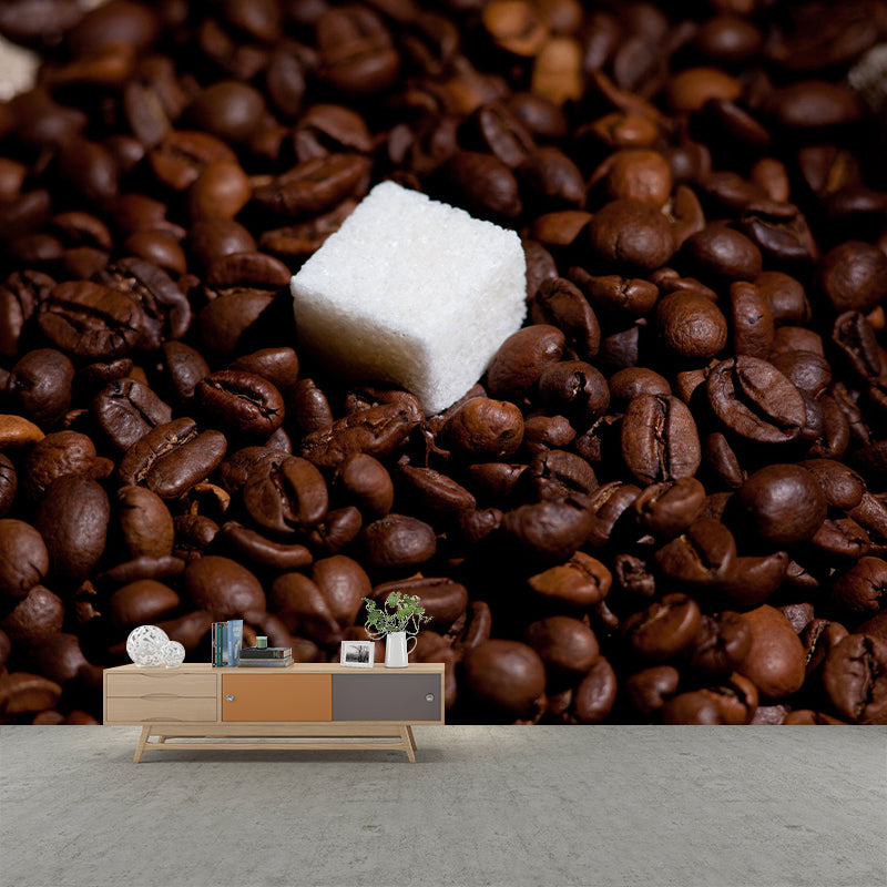Coffee Beans Mural Contemporary Style Wall Decor for Coffee Shop, Water Resistant