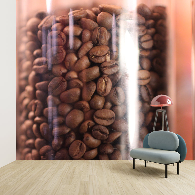 Coffee Beans Mural Contemporary Style Wall Decor for Coffee Shop, Water Resistant