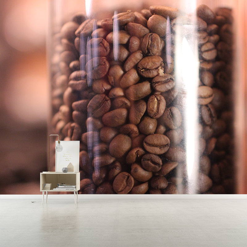 Coffee Beans Mural Contemporary Style Wall Decor for Coffee Shop, Water Resistant