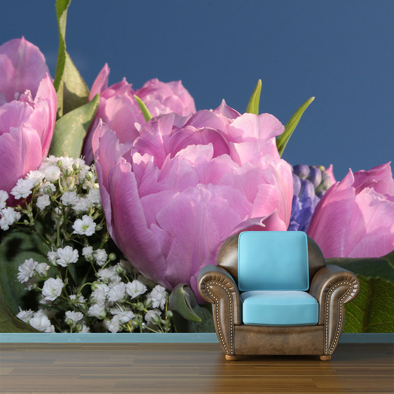 Gypsophila Flowers Wall Murals Stain Resistant Wall Decoration for Sleeping Room