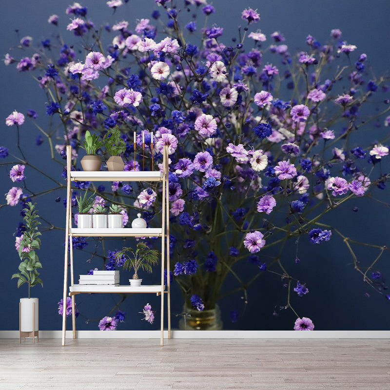Gypsophila Flowers Wall Murals Stain Resistant Wall Decoration for Sleeping Room