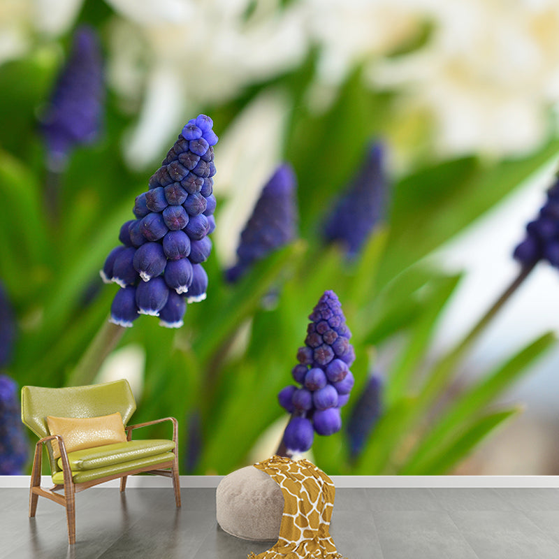 Hyacinth Modern Mural Decal Stain Resistant Wall Covering for Bedroom Bathroom