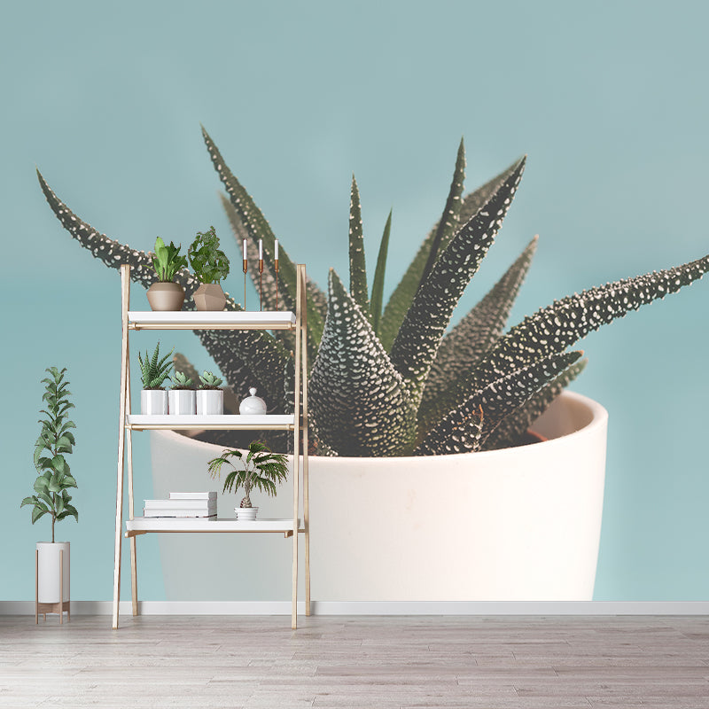 Plant Mural Decal Moisture Resistant Contemporary Bathroom Wall Covering