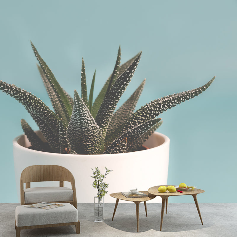 Plant Mural Decal Moisture Resistant Contemporary Bathroom Wall Covering