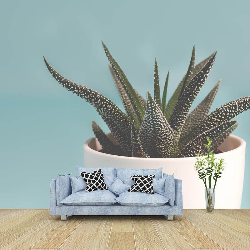 Plant Mural Decal Moisture Resistant Contemporary Bathroom Wall Covering