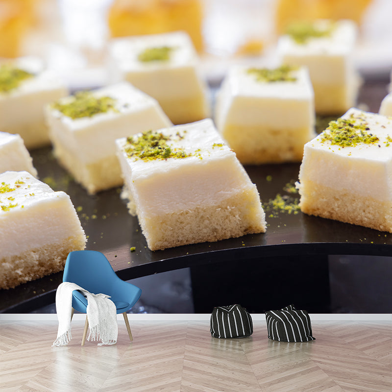 Modern Style Sweet Dessert Food Mural Stain Resistant Wallpaper for Commerce Shop