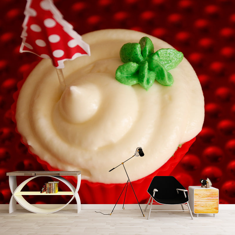 Modern Style Sweet Dessert Food Mural Stain Resistant Wallpaper for Commerce Shop