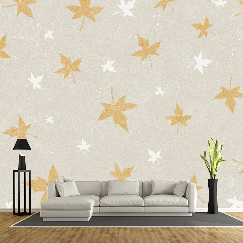 Plant Illustration Mural Wall Decor Mildew Resistant for Living Room Study Room