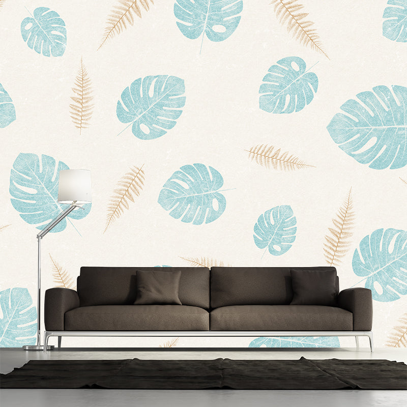 Plant Illustration Mural Wall Decor Mildew Resistant for Living Room Study Room