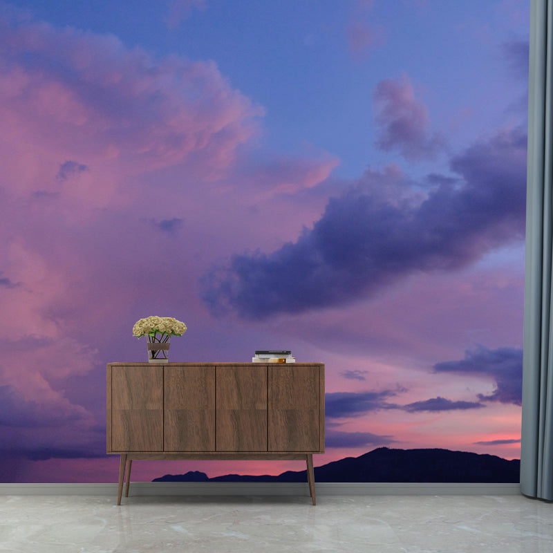 Simple Style Sky Mural Decal Stain Resistant Wallpaper for Living Room Wall Art