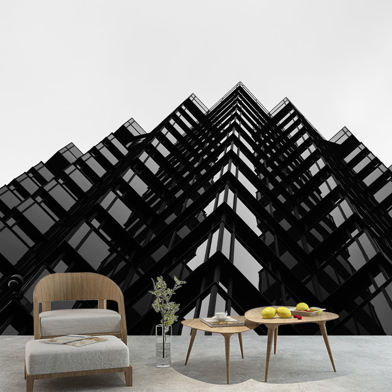 City Building Wallpaper Mural Decal Customized Modern Wall Covering for Meeting Room