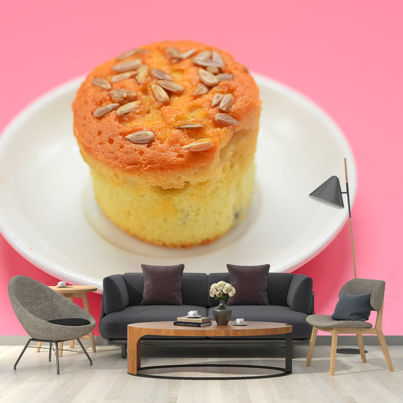 Sweet Pastry Mural Wallpaper Water Resistant for Cake Shop, Custom Size Available