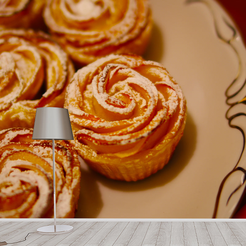 Sweet Dessert Mural Wallpaper Contemporary Wall Covering for Bread Shop, Waterproofing