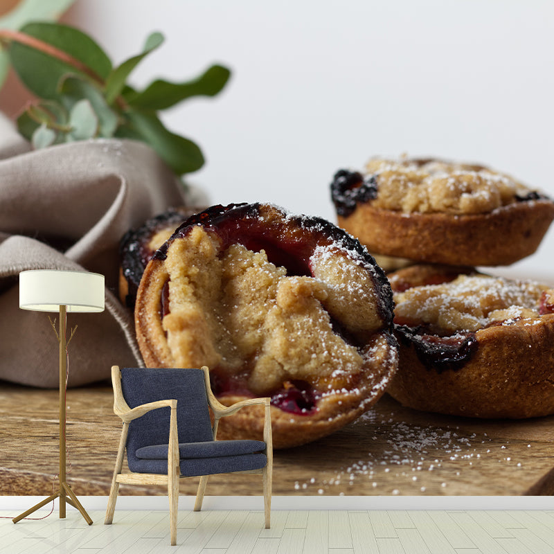 Delicious Dessert Mural Wallpaper Modern Decorative, Custom Size Available