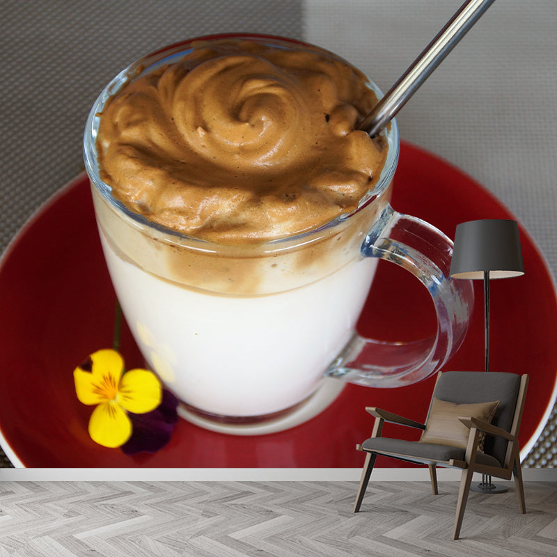 Coffee Mural Wallpaper Modern Decorative Coffee Shop, Custom Size Available