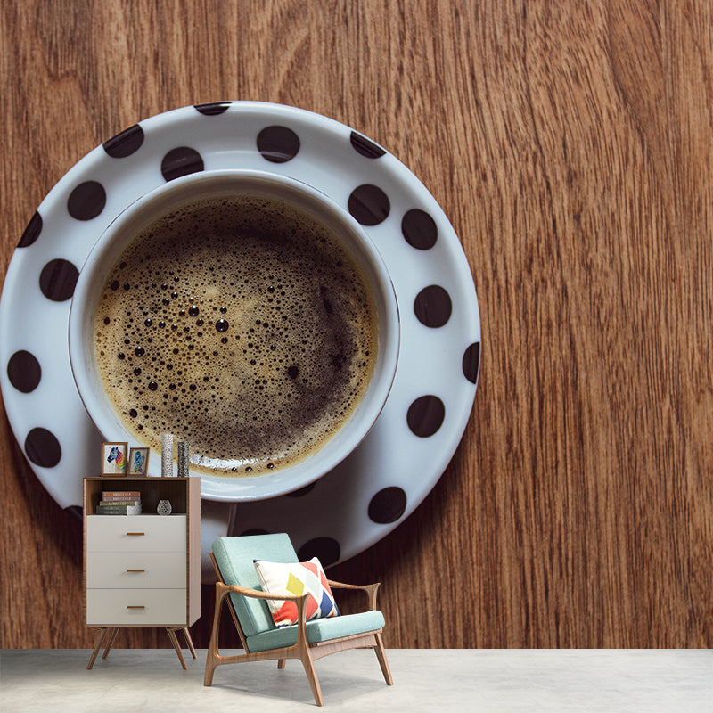 Coffee Mural Wallpaper Modern Decorative Coffee Shop, Custom Size Available