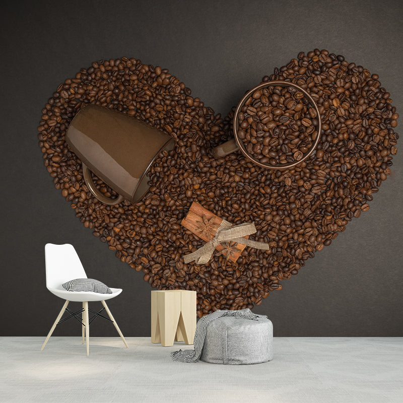 Coffee Beans Mural Commercial Decoration for Coffee Shop, Water Resistant