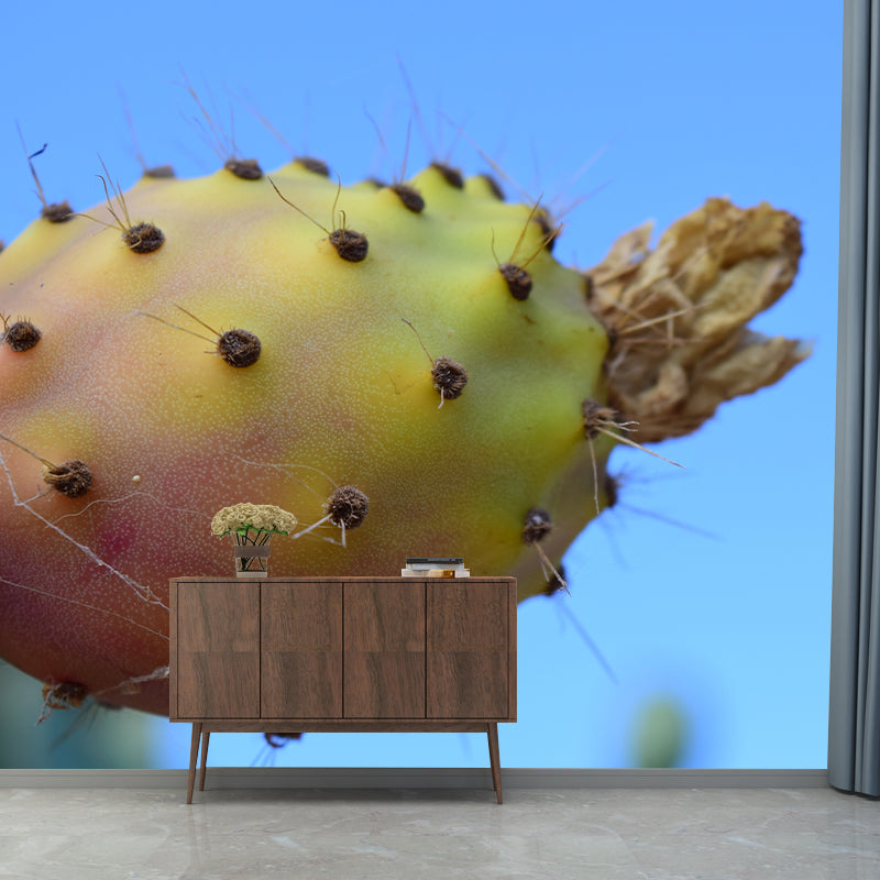 Cactus Mural Wallpaper Green Color Mildew Resistant for Living Room Decor