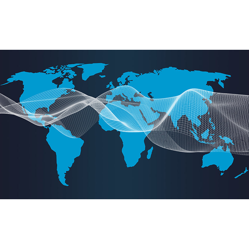 Modern Map Mural Wallpaper Personalized Size Wall Covering for Office Room