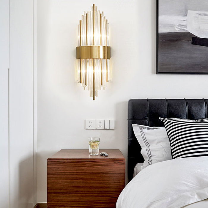 2 lichten Crystal Flush Mount Wall Sconce in zwart/gouden postmodern sconce licht