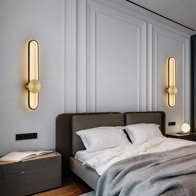 Oval Wall Lamp Aluminum Simple Design Simple Style LED Light Wall Sconce