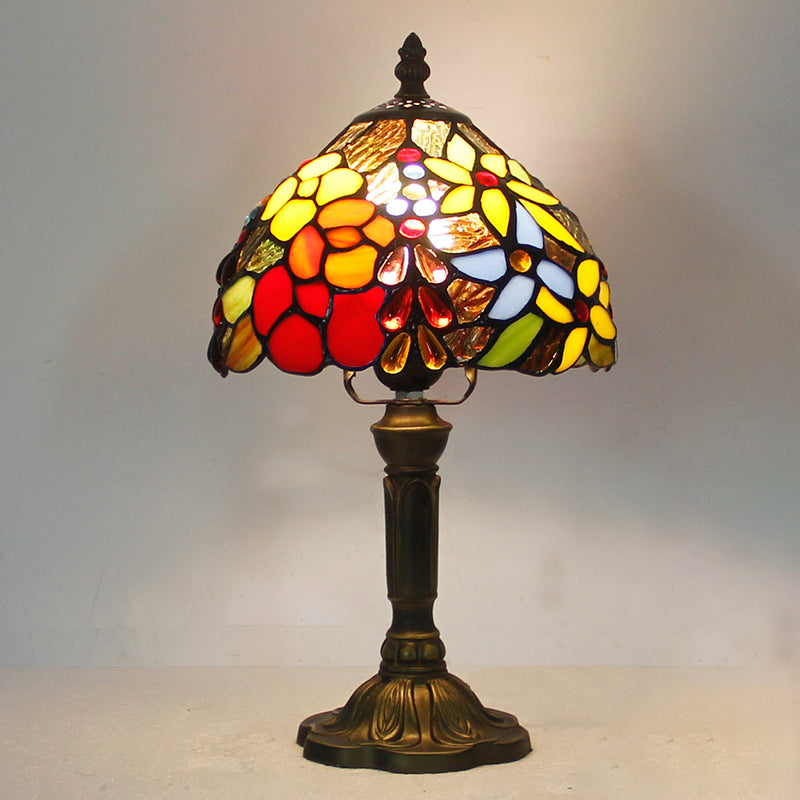 Schüssel Nachttisch Lampe Single-Bulb Buntglas Tiffany Tisch leichte Ideen für das Restaurant