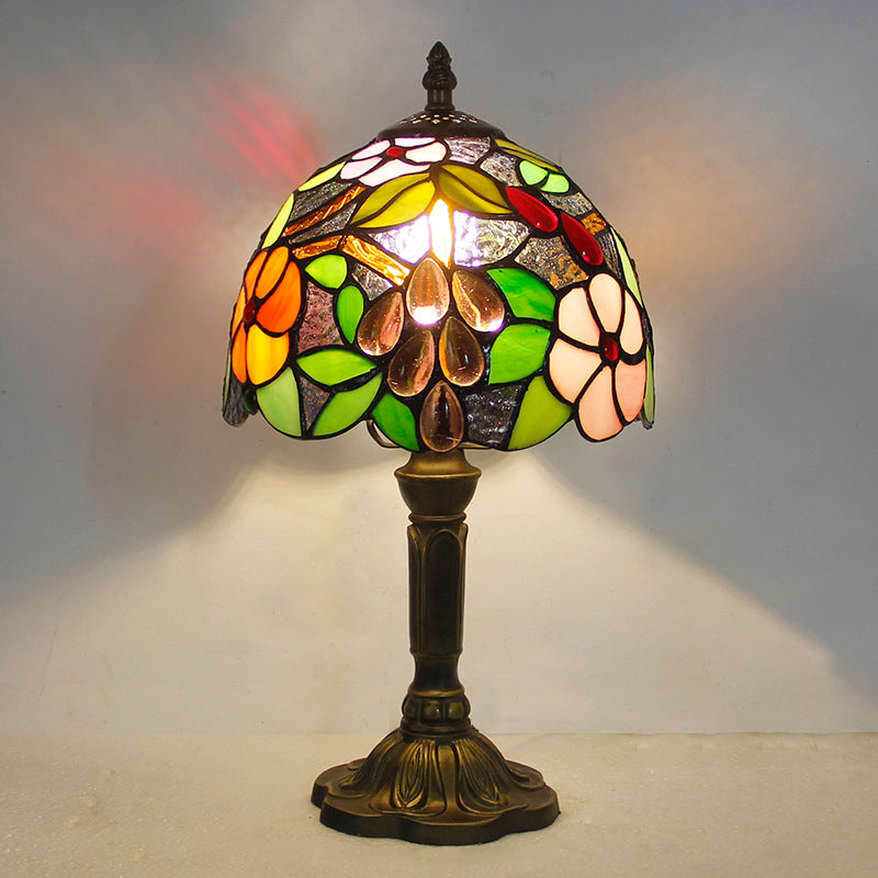 Schüssel Nachttisch Lampe Single-Bulb Buntglas Tiffany Tisch leichte Ideen für das Restaurant