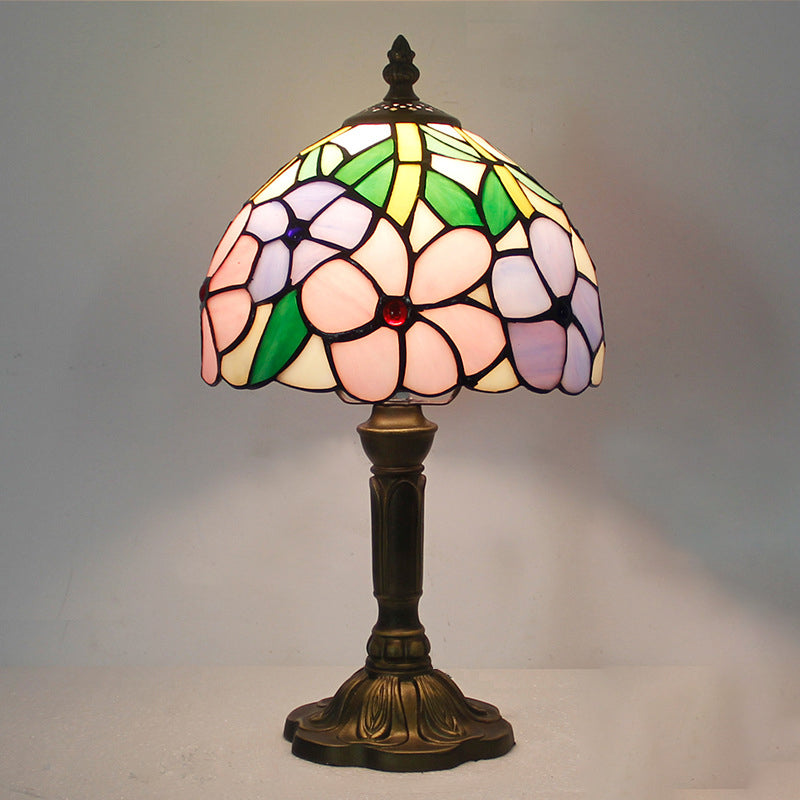 Schüssel Nachttisch Lampe Single-Bulb Buntglas Tiffany Tisch leichte Ideen für das Restaurant