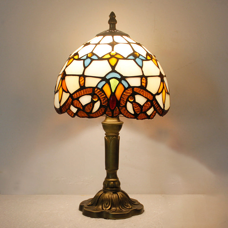 Schüssel Nachttisch Lampe Single-Bulb Buntglas Tiffany Tisch leichte Ideen für das Restaurant