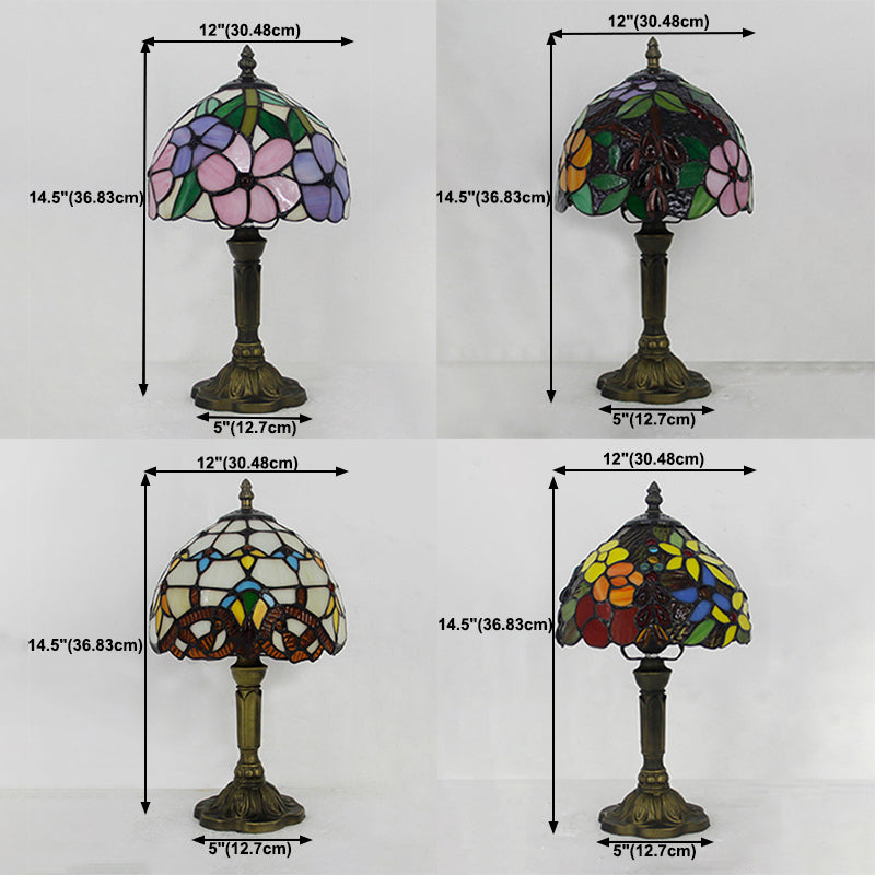 Schüssel Nachttisch Lampe Single-Bulb Buntglas Tiffany Tisch leichte Ideen für das Restaurant
