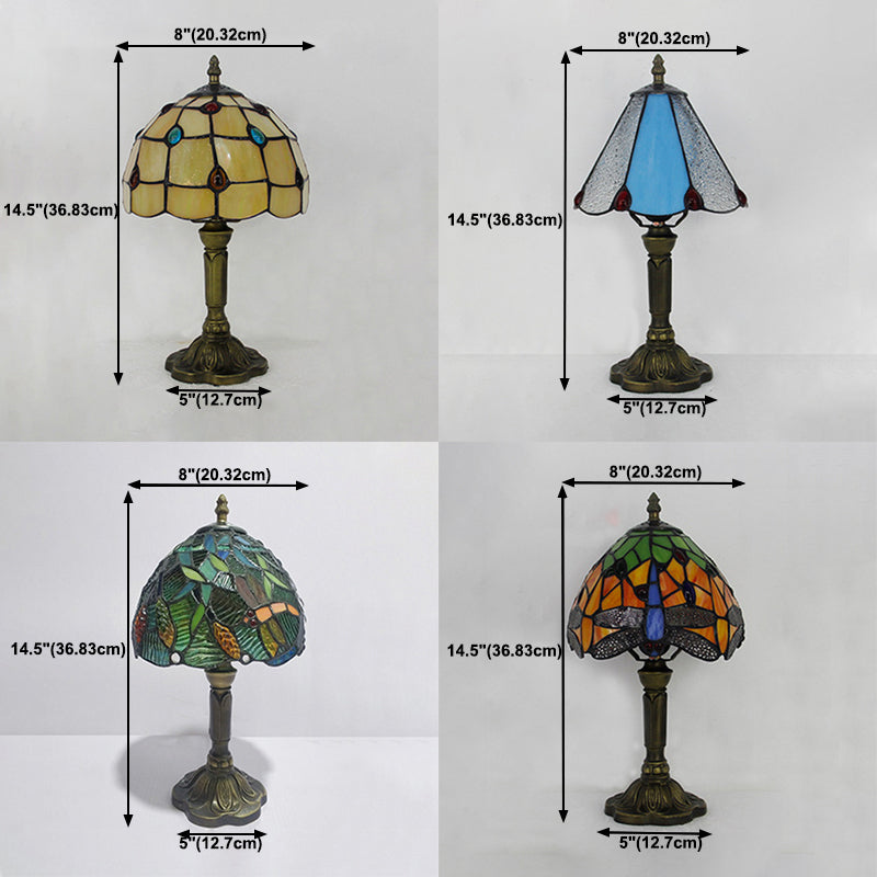 Schüssel Nachttisch Lampe Single-Bulb Buntglas Tiffany Tisch leichte Ideen für das Restaurant