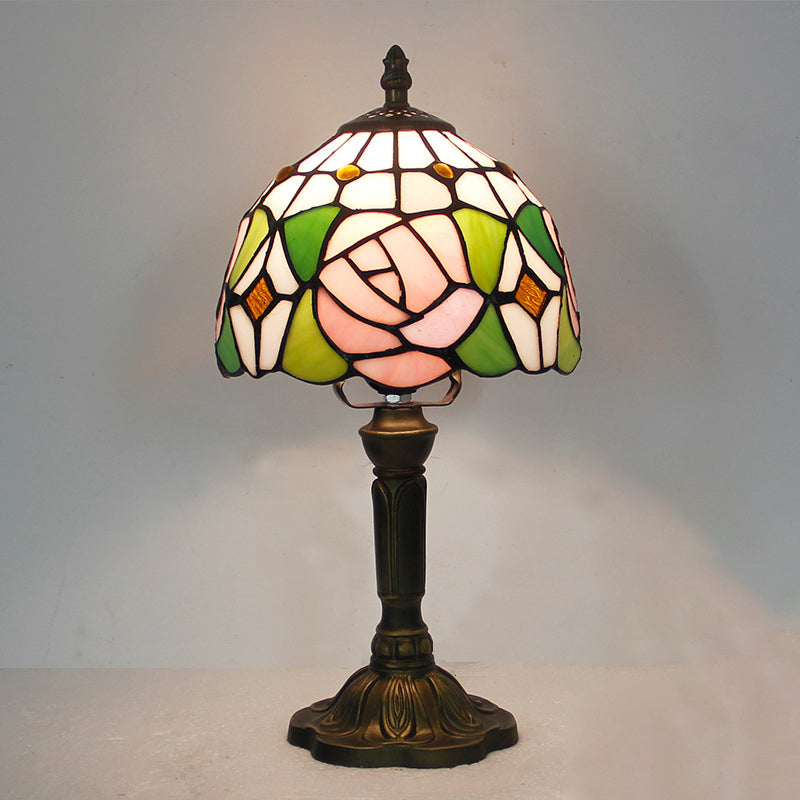 Schüssel Nachttisch Lampe Single-Bulb Buntglas Tiffany Tisch leichte Ideen für das Restaurant