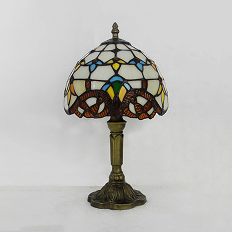 Schüssel Nachttisch Lampe Single-Bulb Buntglas Tiffany Tisch leichte Ideen für das Restaurant