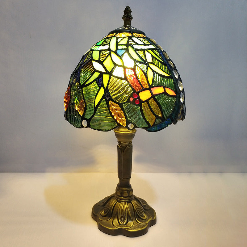 Schüssel Nachttisch Lampe Single-Bulb Buntglas Tiffany Tisch leichte Ideen für das Restaurant
