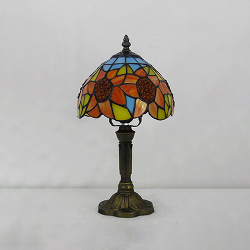 Schüssel Nachttisch Lampe Single-Bulb Buntglas Tiffany Tisch leichte Ideen für das Restaurant