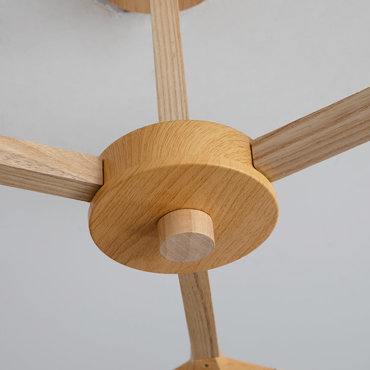 Holzkugel geformt Kronleuchter Anhänger Leicht moderne Deckenheizlicht in Holz