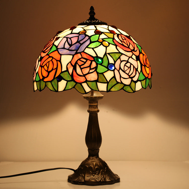 Schüssel Nachttisch Lampe Single-Bulb Buntglas Tiffany Tisch leichte Ideen für das Restaurant