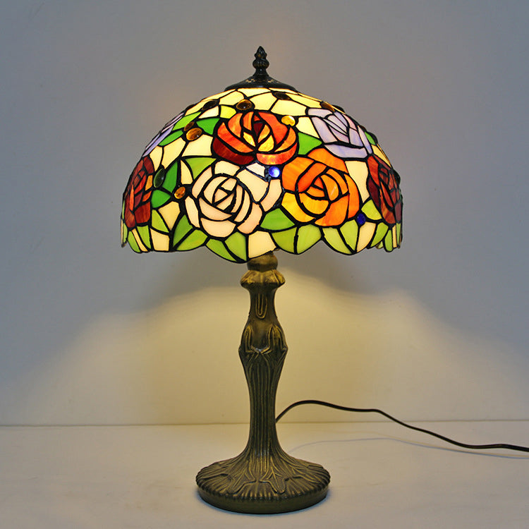 Schüssel Nachttisch Lampe Single-Bulb Buntglas Tiffany Tisch leichte Ideen für das Restaurant
