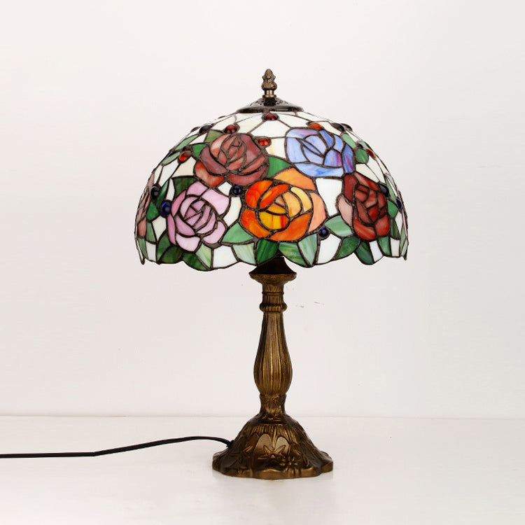 Schüssel Nachttisch Lampe Single-Bulb Buntglas Tiffany Tisch leichte Ideen für das Restaurant