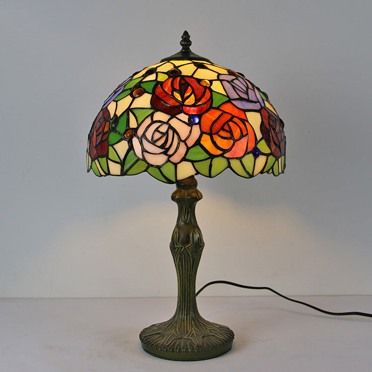 Schüssel Nachttisch Lampe Single-Bulb Buntglas Tiffany Tisch leichte Ideen für das Restaurant